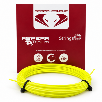 Grapplesnake Aspera Triplum neon tennis string, 1.19 mm, 12 m set.