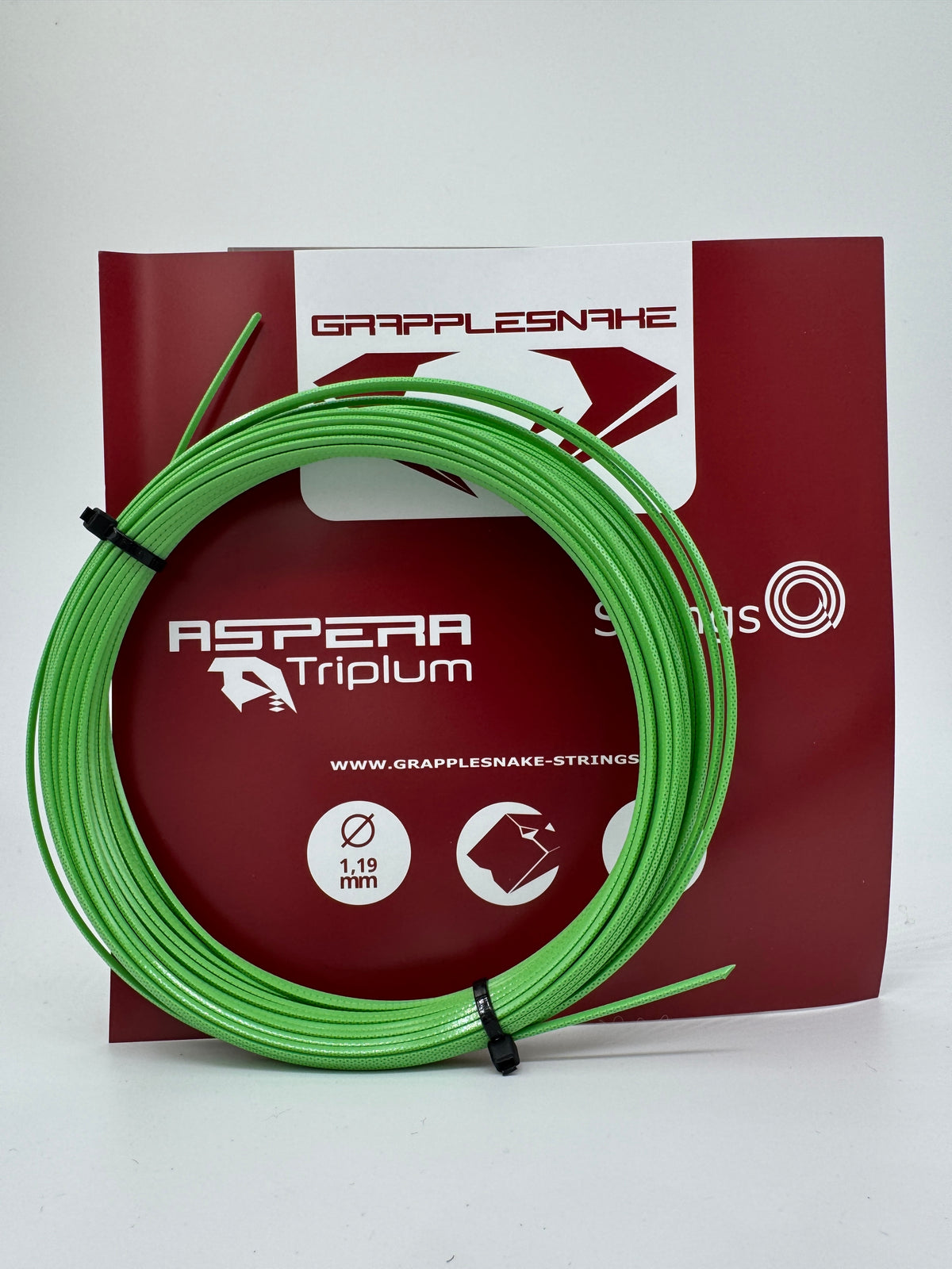 Grapplesnake Aspera Triplum green tennis string, 1.19 mm, 12 m set.